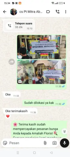 Testimonial Papan Bunga sungai andai