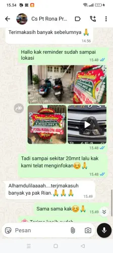 Testimonial Papan Bunga sungai andai